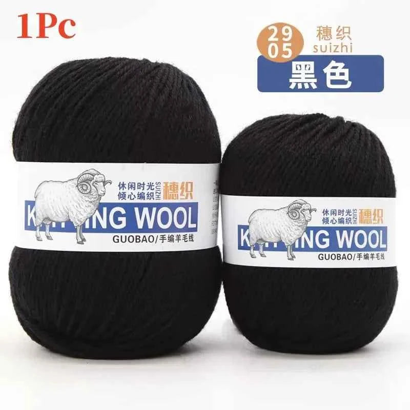 50g/Ball 100% Wool Yarn Pure Merino Thick Thread For Hand Knitting Scarf Sweater DIY Doll Woven Material