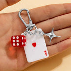 1pc Poker Dice Star Keychain, Retro Cool Style, Suitable for Bag Charm / Key Decoration / Personalized Accessory