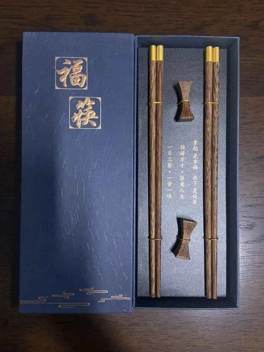 High Quality Premium Natural Red SandalWood Chopsticks Gift Box Packaging Household Cutlery Tableware Set Chinese Chopsticks