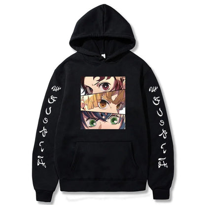 Harajuku Demon Slayer Plus Size Hoodie Kamado Nezuko Graphic Print Women Sweatshirts Long Sleeve Fashion Female Streetwear SS69