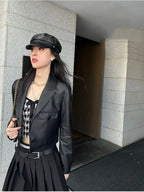 Women's Genuine Sheepskin Leather Blazer Jacket - Pink, Single Button