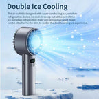 Outdoor Portable Mini Fan Handheld Fan with LED Display Semiconductor Refrigeration 100 Wind Speeds USB Rechargeable Battery Fan