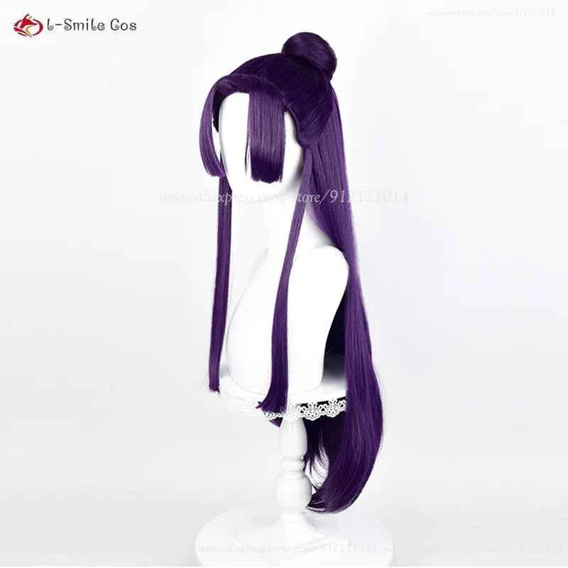 Anime  Jinshi Cosplay Wig  85cm Long Dark Purple Wig Kusuriya no Hitorigoto Wig  Heat Resistant Synthetic