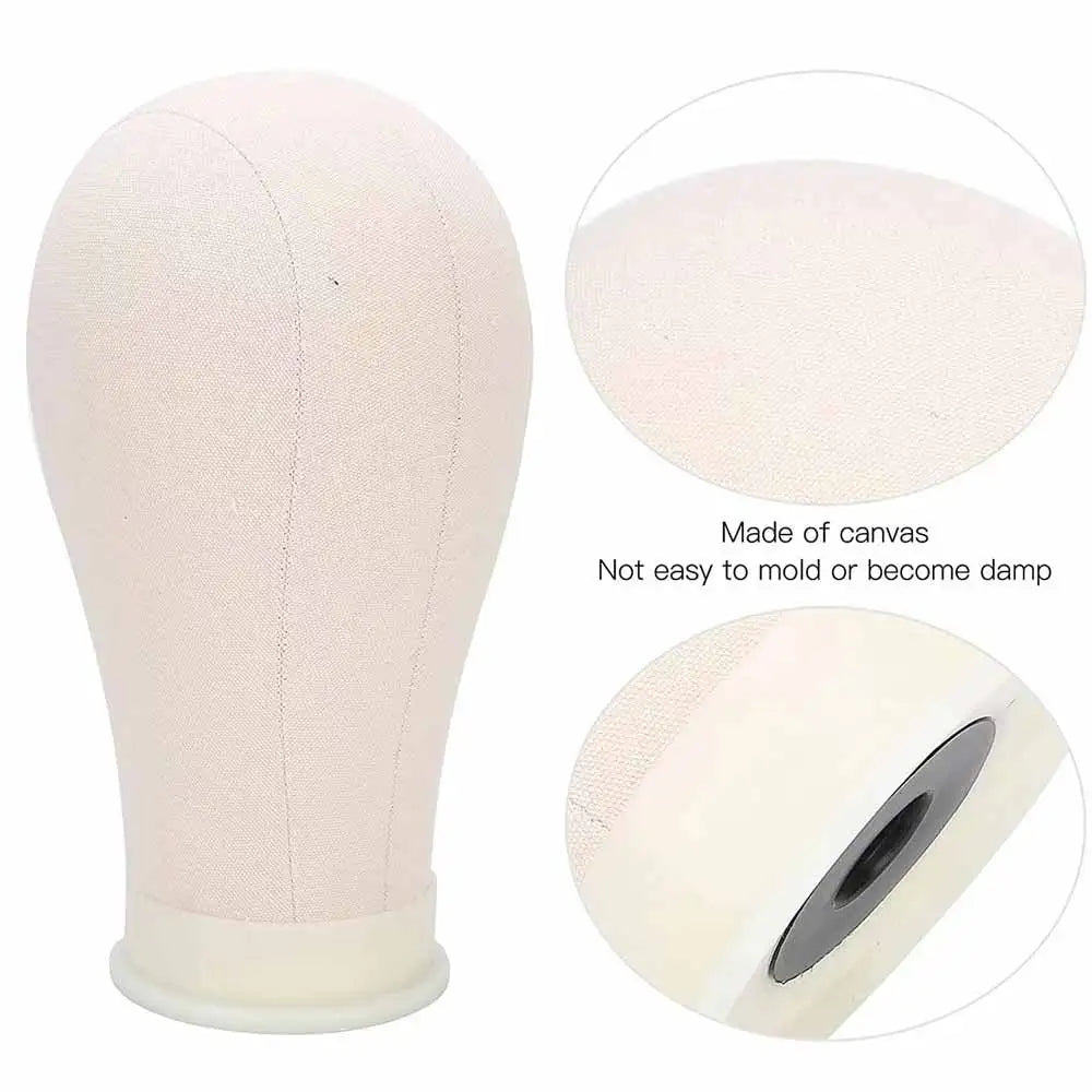 21inch 23inch Wig Head Mannequin Head with Wig Stand, Manikin Canvas Head for Wigs Making Display with Pins
