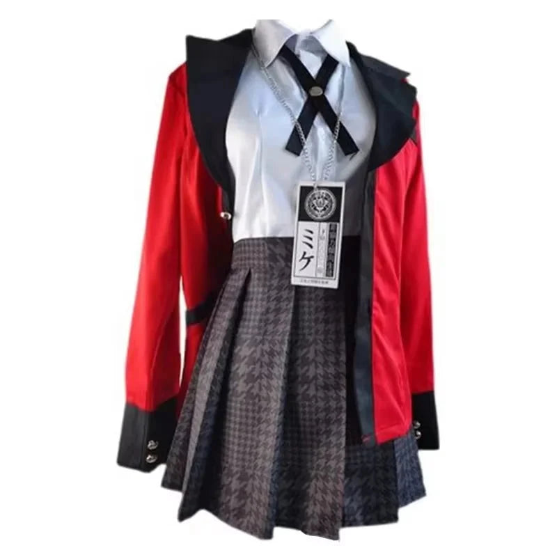 Kakegurui Jabami Yumeko Cosplay Kostuum Halloween Sayaka Dwangmatige Gokker Anime School Meisje Geplooide Rok Uniform SS69
