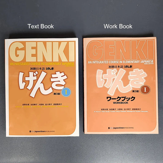 Genki I II Textbook workbook answer 3rd Edition learn japanese  Integrated Course Elementary Japanese & english Learning Books SS69 56.69 CHINA / 2 book in colour 1