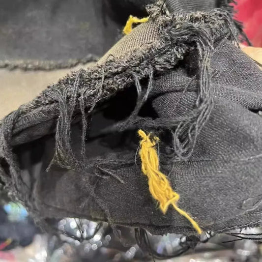 American retro old wash jeans vest women's fashion high-end stitching hole design short sleeveless hooded patch coat jacket. SS69