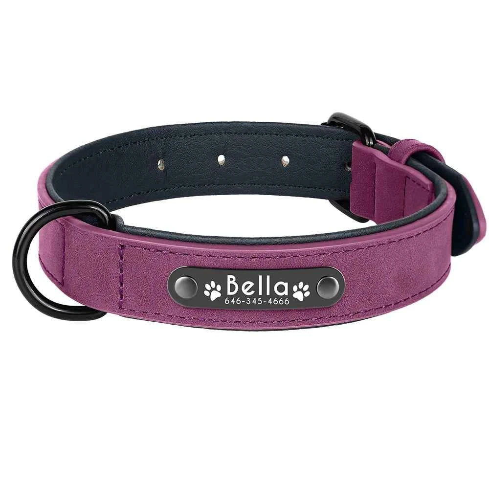 Dog Collars Personalized Custom Leather Dog Collar Name ID Tags For Small Medium Large Dogs Pitbull Bulldog Beagle Correa Perro