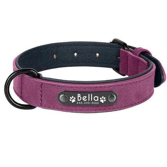 Dog Collars Personalized Custom Leather Dog Collar Name ID Tags For Small Medium Large Dogs Pitbull Bulldog Beagle Correa Perro