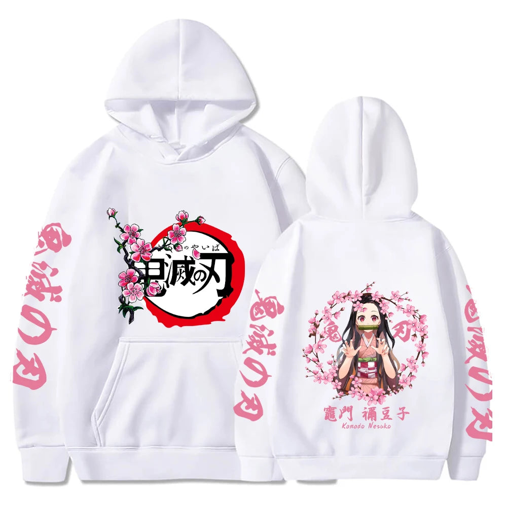 Harajuku Demon Slayer Plus Size Hoodie Kamado Nezuko Graphic Print Women Sweatshirts Long Sleeve Fashion Female Streetwear SS69
