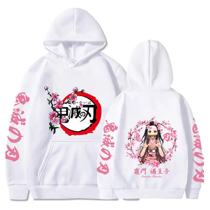 Harajuku Demon Slayer Plus Size Hoodie Kamado Nezuko Graphic Print Women Sweatshirts Long Sleeve Fashion Female Streetwear SS69