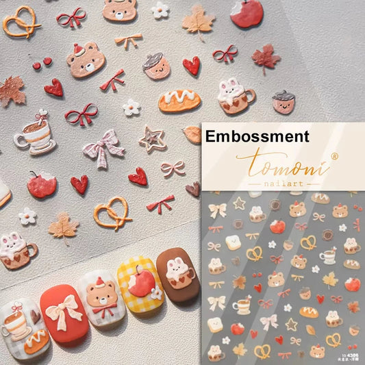 Cute Jelly Pink Cat Paw Print Nail Sticker Kawaii Pink Black Cat Claw 5D Embossed Self-Adhesive Nail Art Sticker Nail Art Decal SS69 7.69 TO4386