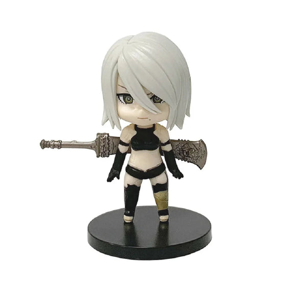 6pcs Q-version Anime Nier Mechanical Era Yurha 2B Miss Sister Sword Star Linkage 9S A2 Handmade Blind Box Doll Desktop Ornament SS69