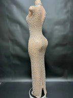 Elegant Luxury Crystal Party Dress Birthday Celebration Dress Bride Diamond Long Prom Dress Mother Formal Grand Party Dress