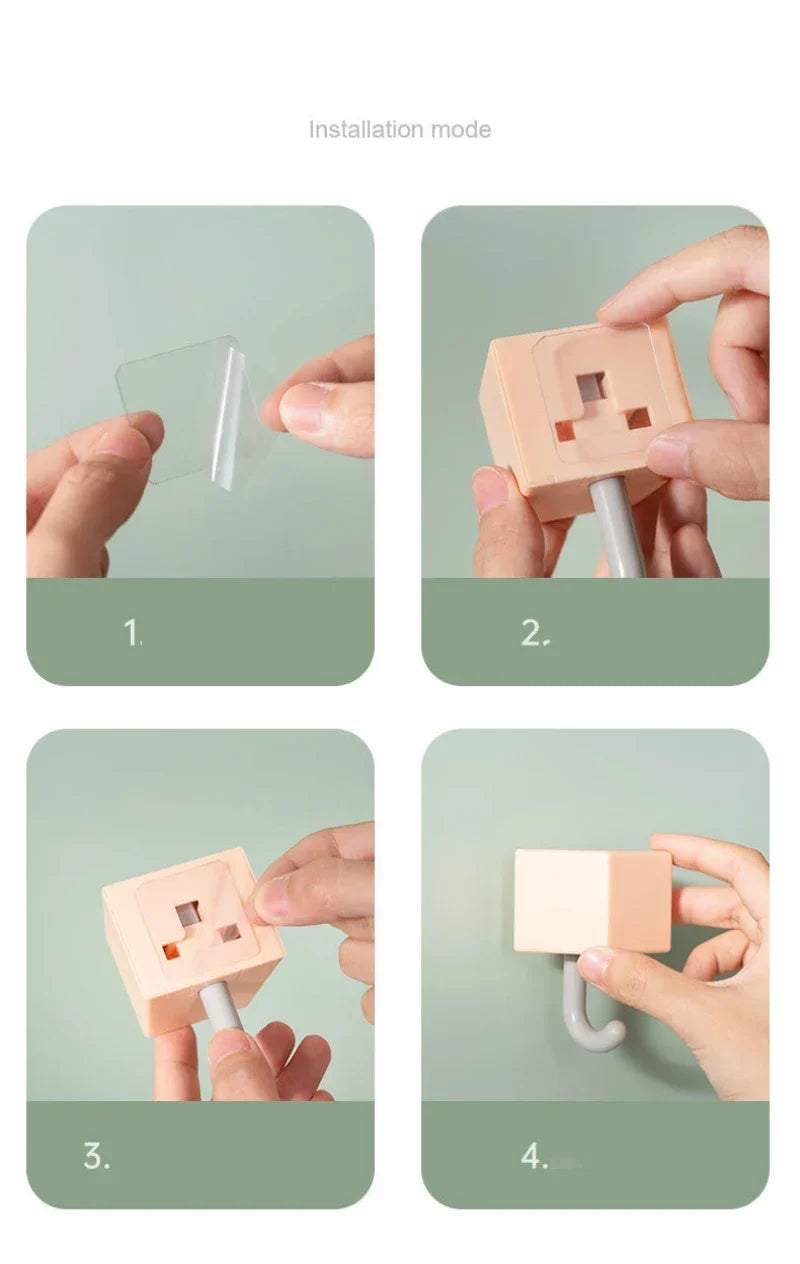 Self-Adhesive Cat Wall Hooks, Cute Animal Decorative Hanger