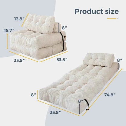 Vacuum Compression Sofa Foldable Simple Fabric Corner Modular Couch Floor Multi Function Nordic Living Room Bedroom Decoration