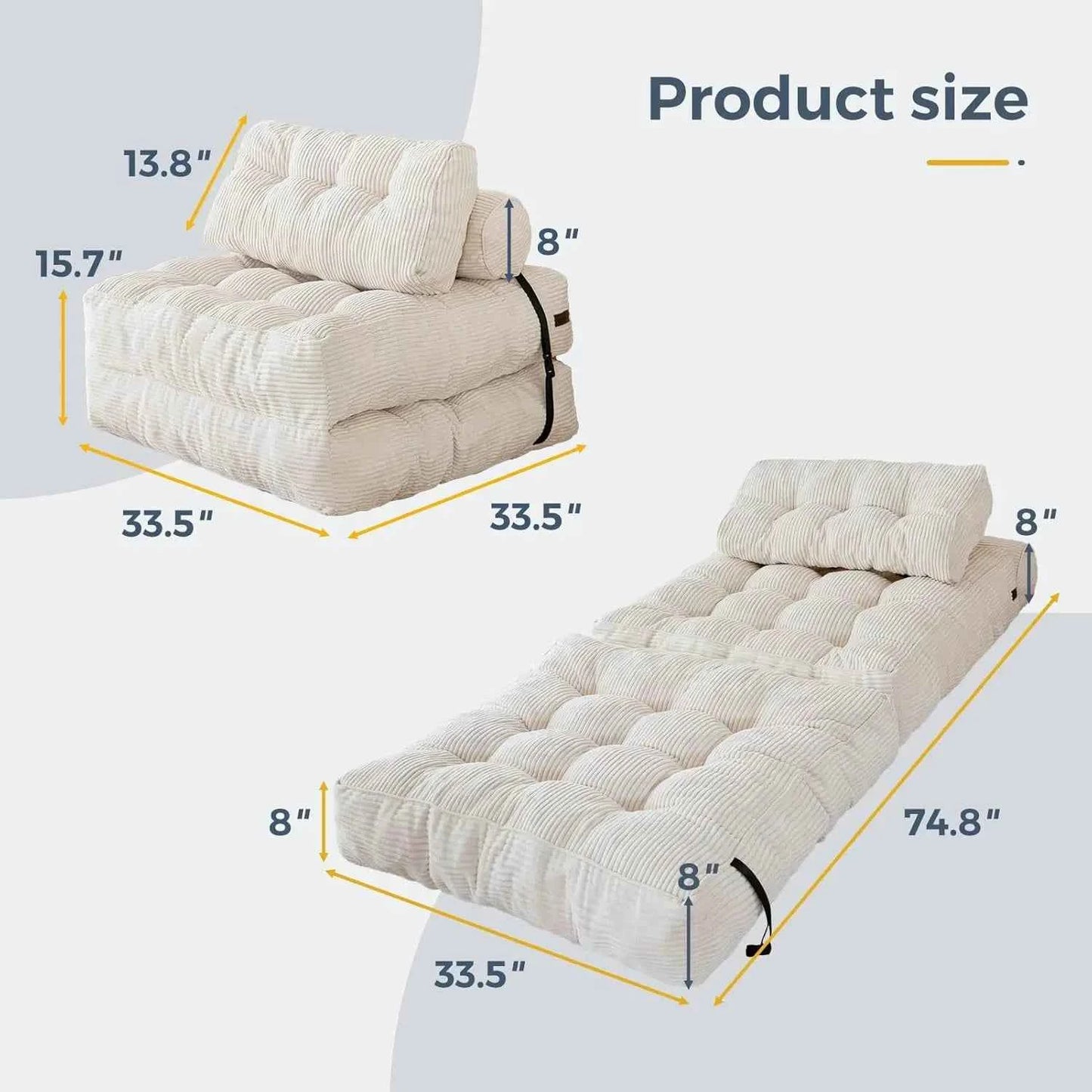 Vacuum Compression Sofa Foldable Simple Fabric Corner Modular Couch Floor Multi Function Nordic Living Room Bedroom Decoration