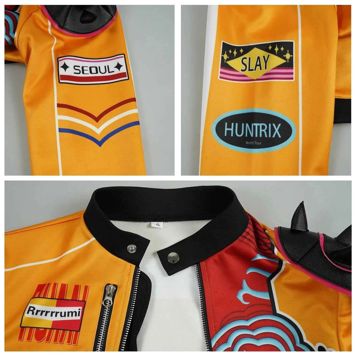 Kids Rumi Zoey Mira Cosplay KPop Demon Hunters Costume Women Girls Black Golden Suit Saja Boys Halloween Role Playing Outfits