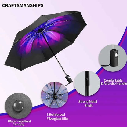 Compact Travel Umbrella,Windproof Waterproof Stick Umbrella Anti-UV Protection Golf Umbrellas