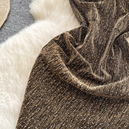 Sexy sleeveless glitter Backless Off Shoulder Fashion Birthday Party Evening Vestido Women Goth Slim Summer Hip Wrap Dress SS69