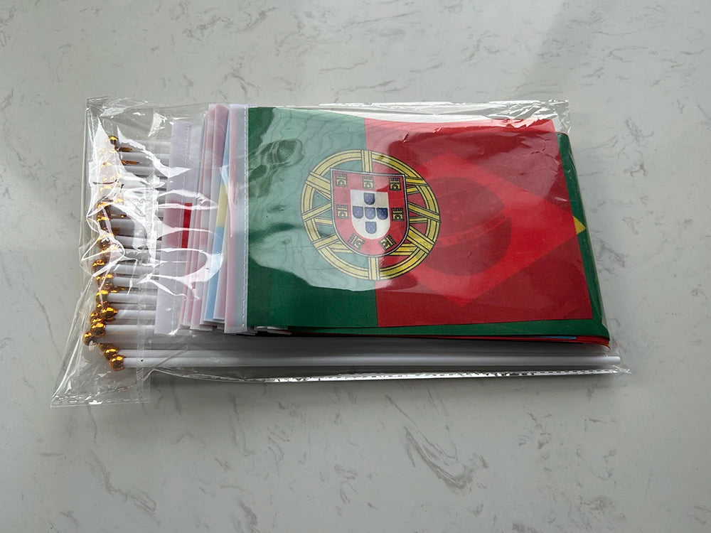 2026 World Cup String Flags Bunting - 48pcs Polyester National Flags
