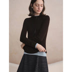 DUSHU Women's 100% Wool Half-High Collar Pullover