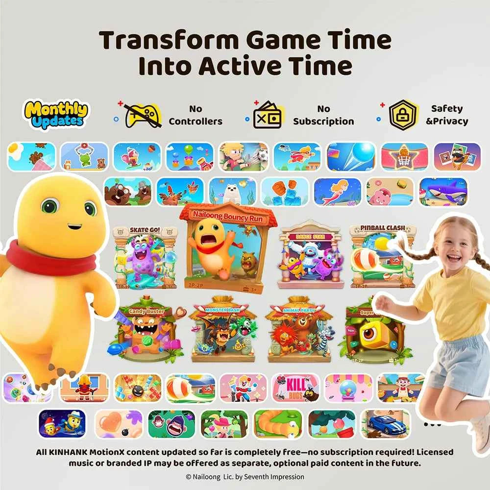 KINHANK MotionX Video Game Console for Kids & Families Ongoing Updates Kids Toy Active Play System Indoor Physical Activity