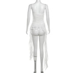 Nibber 2026 Spring New Solid Color Sweet Gentle Cute All-match High Street Travel Sexy Cool Women Chest Wrap ruched Tassel Vest