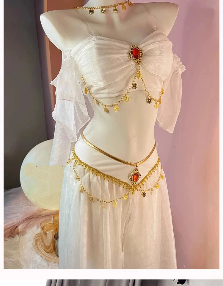 Egyptian Queen Knit Belly Dance Cosplay Costume Set for Women