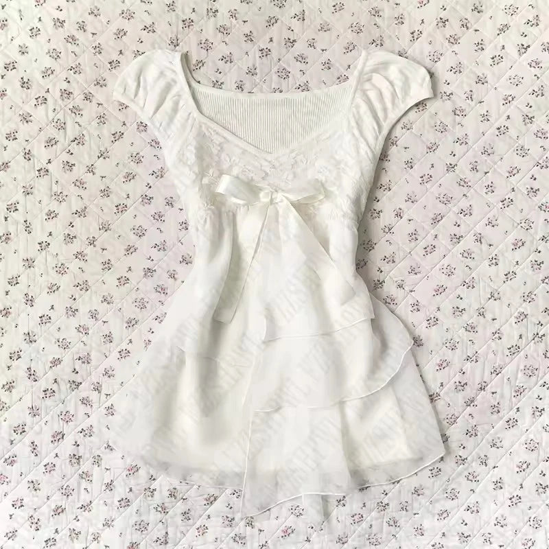 Flower leopard pattern suspenders emo girl casual fashion Y2K crop top chic Harajuku aesthetic sweet urban sexy punk women's top SS69 19.69 WHITE / S