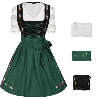 Women Oktoberfest Dirndl Dress Traditional Bavarian Beer Maid Outfit Munich Festival Carnival Halloween Cosplay Costume