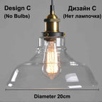 The Nordic Loft Modern Bedroom Pendant Lamp with Clear Gray Amber Vintage Pendant Lights Dining Glass Hanging Light Fixtures