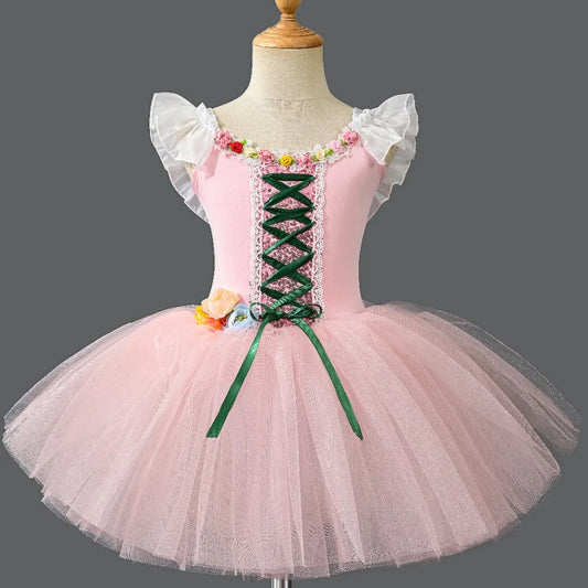 SS69 Girls Ballet Tutu Leotard Princess Performance Dance Dress Polyester