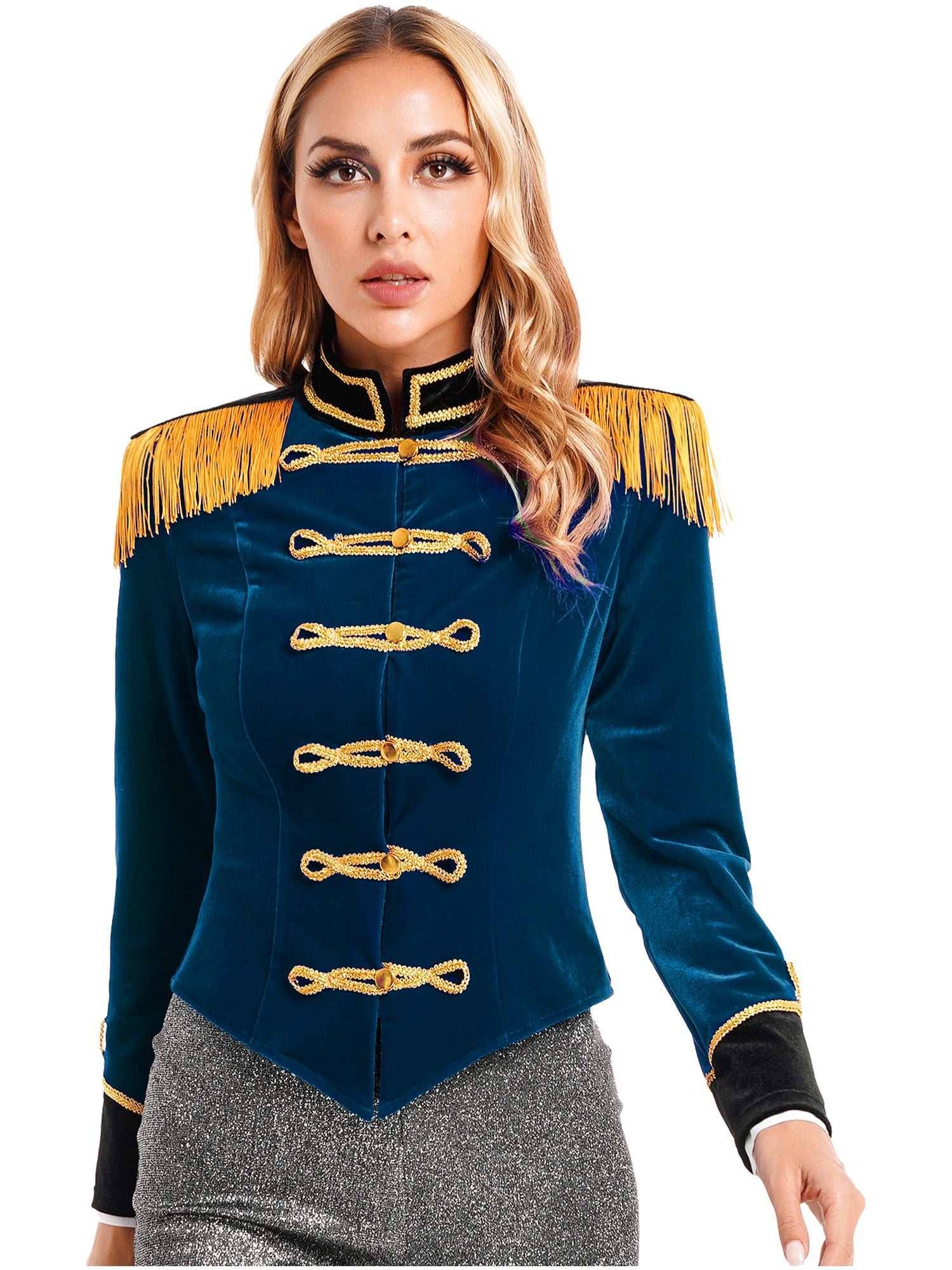 Women Circus Ringmaster Costume Showman Majorette Tassel Tailcoat Jacket Halloween Carnival Lion Tamer Cosplay Costumes