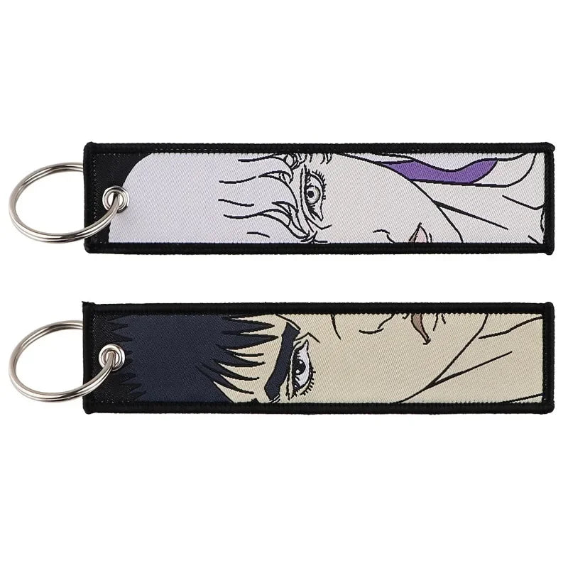 Sword Wind Legend Anime JOJO Wonderful Adventure Weaving Mark Keychain Sword Wind Legend Decorative Chain Fabric Key Pendant