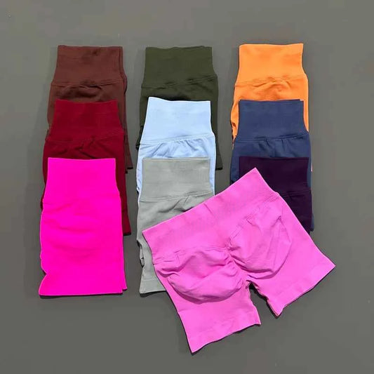 HISTELLO Impact Shorts 4.5" Women Fitness Sports Biker Shorts Low Waist Gym Short Workout Scrunch Butt Yoga Seamless Leggings