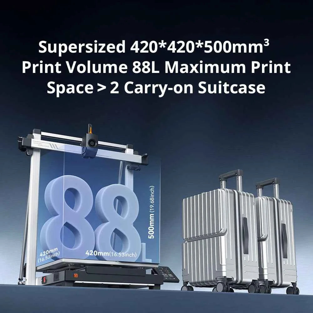 ANYCUBIC Kobra 3 Max Multi Color 3D Printer with Up to 600mm/s Print Speed Dual Gear Direct Extruder Build Volume 500*420*420mm