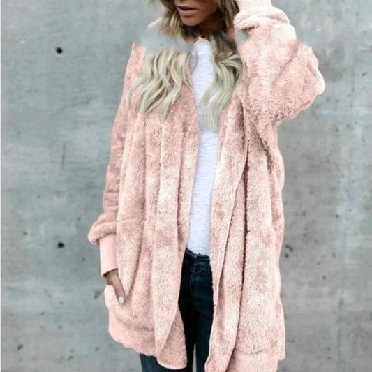 12 Colors Fleece Sweatshirt Long Cardigans Autumn Winter Female Long Sleeve Double Side Wear Flurry Loose Hoodie Coats Outwear