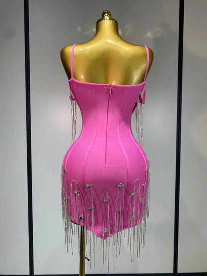 Women Sexy Backless Spaghetti Strap Bodycon Sleeveless Bandage Dress 2025 Elegant Prom Gown Club Evening Party Birthday Dresses