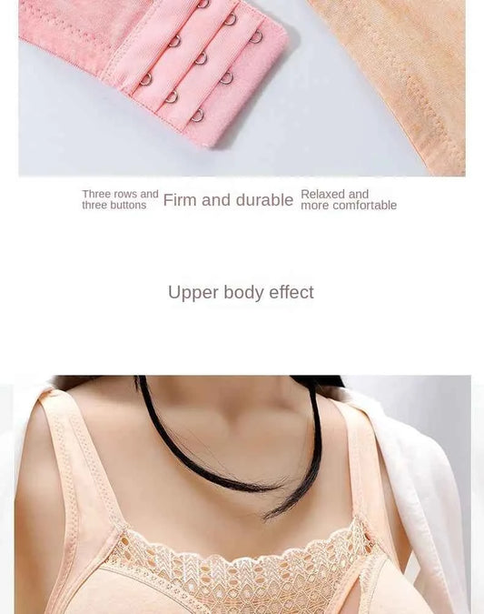 2025 Open front non-underwire maternity bra folding anti-sagging Breastfeeding underwear during pregnancy