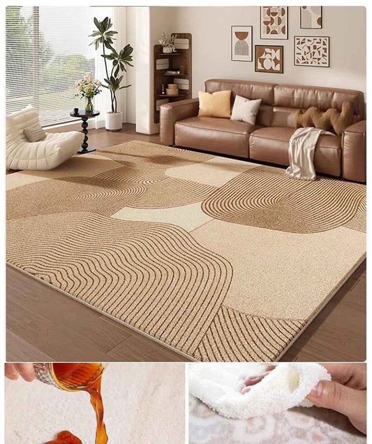 Cream Color Living Room Carpet Light Luxury Home Decoration Bedroom Rug Large Size Plush Sofa Coffee Table Floor Mat Tapis カーペット