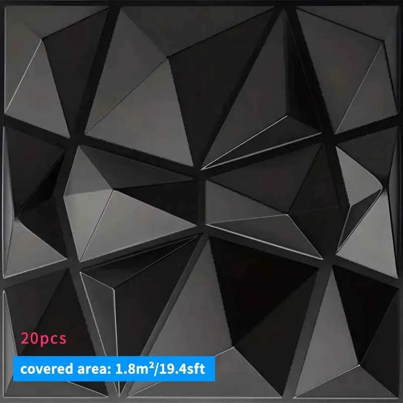 20PCS 3D Wall Panels 30x30cm Indoor Wall Decoration for Living Room Bedroom Hotel Office  Mural Tile-Panel-Mold 3D Wall Sticker