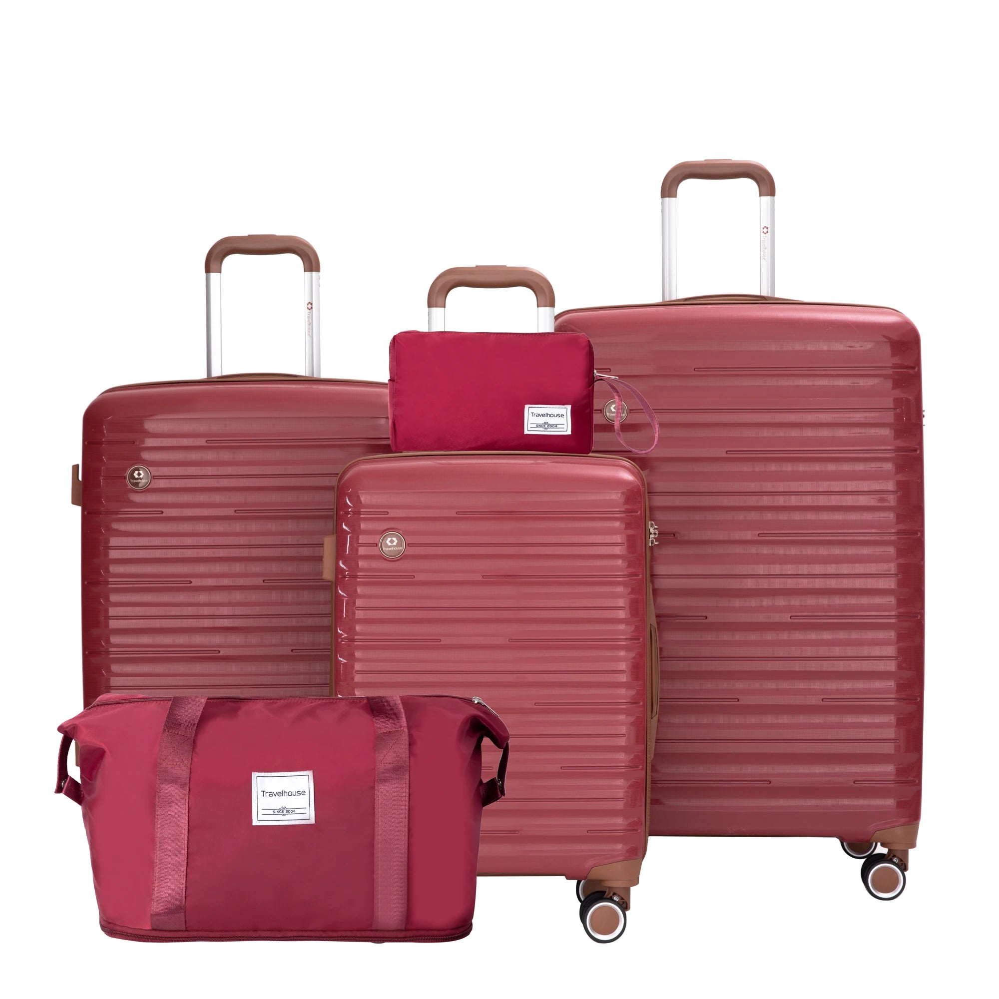 Travelhouse 5-Piece Hardcase Luggage Set with Spinner Wheels & TSA Lock