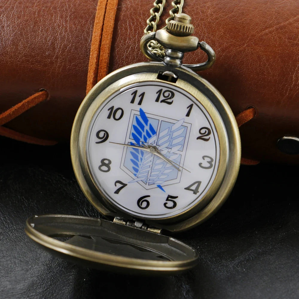 Giant Badge Anime Quartz Pocket Watch High Quality Unisex Necklace Pendant Jewelry Gift for Men and Women Religio Masculino SS69