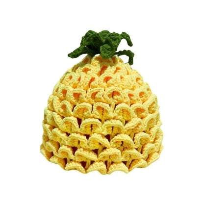 Creative Warm Knitted Fruit Hat Thick Soft Strawberry Pullover Cap Brimless Stretchy Skiing Hat Winter Head Accessory