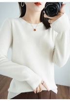 Autumn And Winter Cashmere Sweater Women's Crew Neck Pullover Casual Knitted Top Women's Short Undercoat Fashion 18 Colors SS69