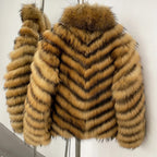 OFTBUY Women's Real Fox Fur Coat - Thick Warm Winter Jacket
