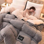 Winter Bedding Thick Quilt Blanket Thickened Warm Flannel Fleece Comforter for Cold Nights Set Bed Duvets Quilts the Blankets