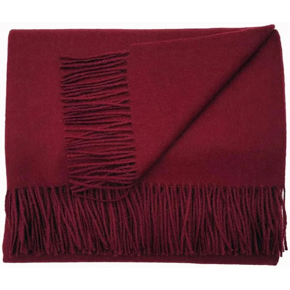 Luxury Alpaca Wool Solid Color Throw Blanket Handcrafted for Cozy Comfort and Warmth SS69