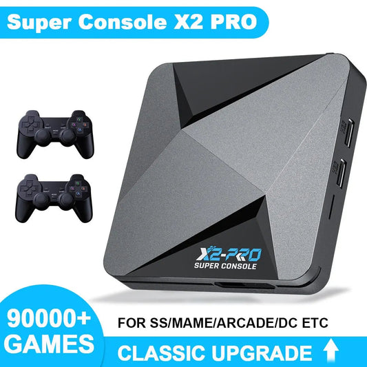 KINHANK Retro Video Game Console Super Console X2 Pro with 90000 Video Games for PS1/DC/MAME/SS with Gamepad Kid Gift Game Box SS69